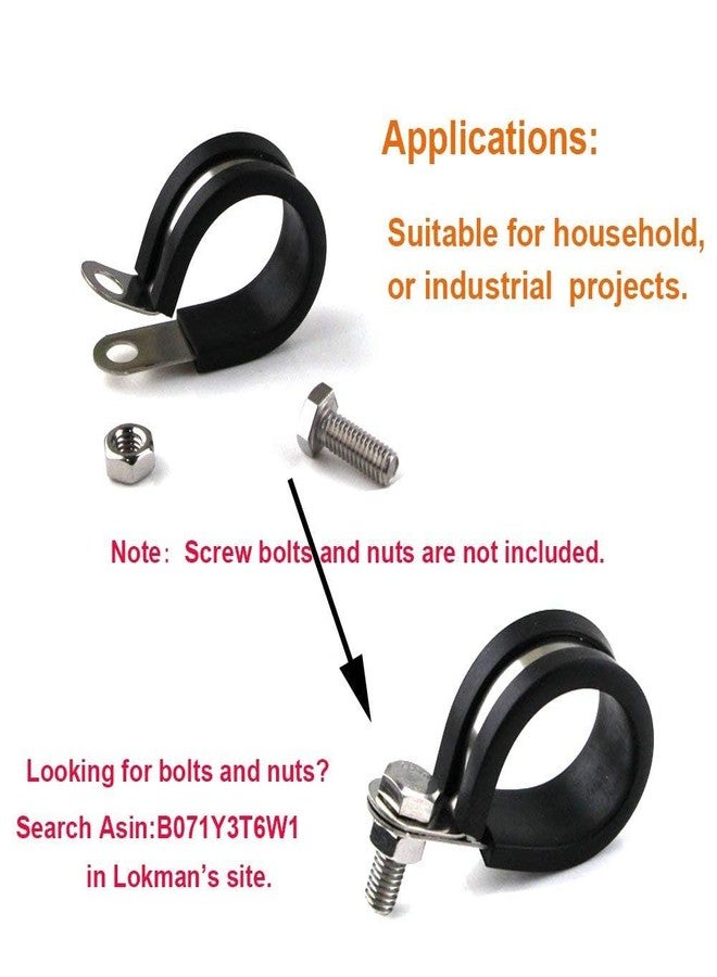 LOKMAN 20 Pack 1/4 Inch Stainless Steel Cable Clamp, Rubber Cushioned Insulated Clamp, Metal Tube Holder for Tube, Pipe or Wire Cord Installation - Image 4